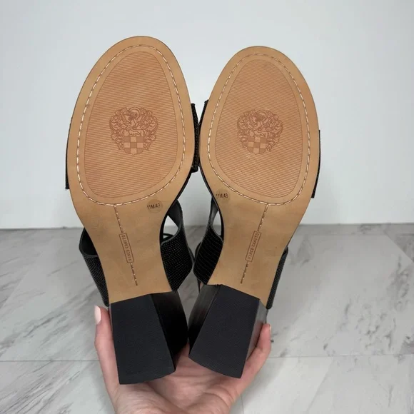 Vince Camuto Deverey Black Heeled Sandal 11M - Picture 13 of 14